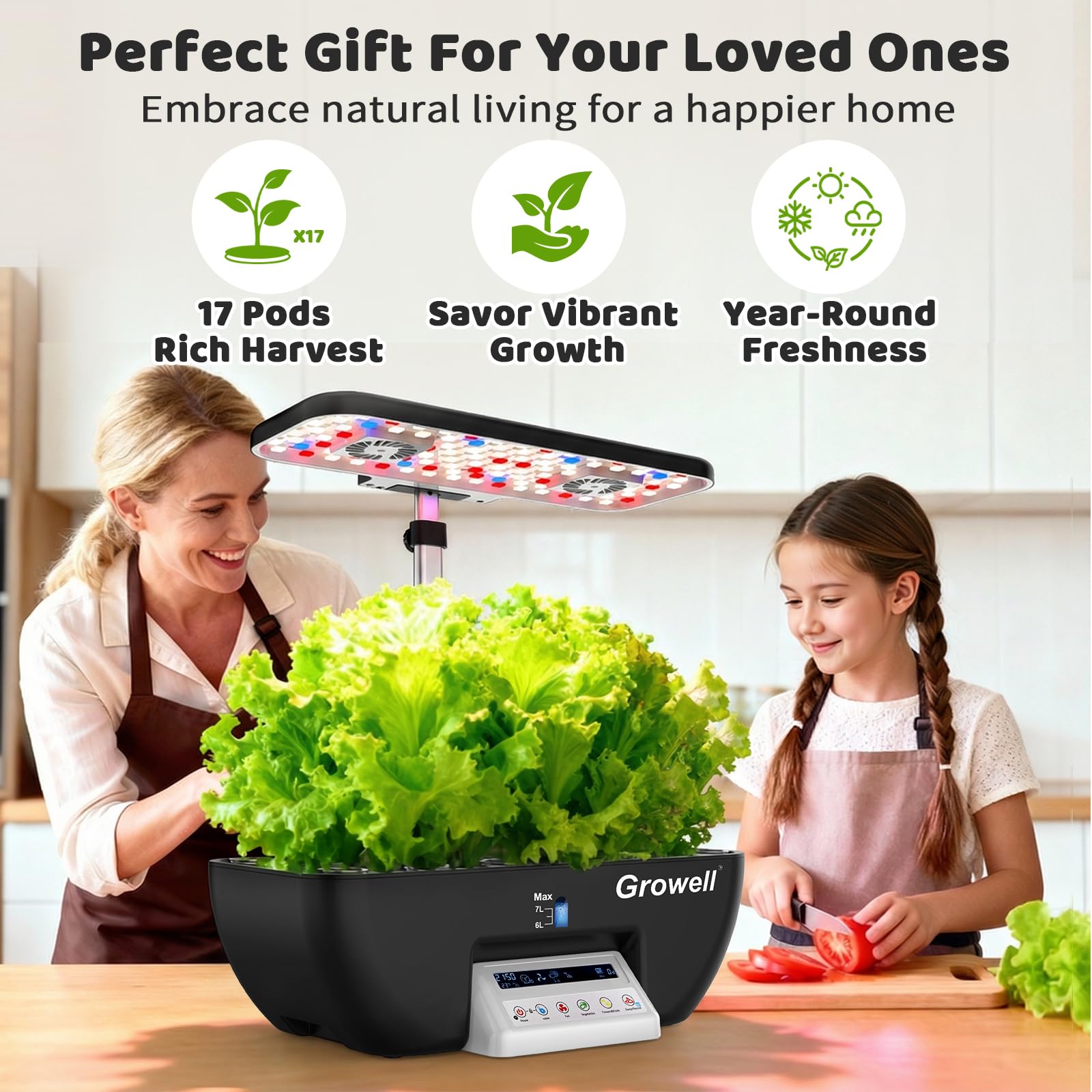 Growell digital control panel and timer for simple scheduling