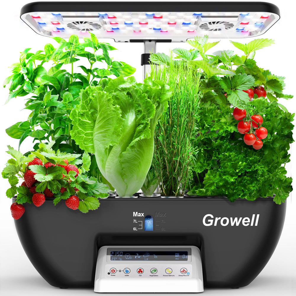 Growell front panel display showing controls and readable screen for easy operation