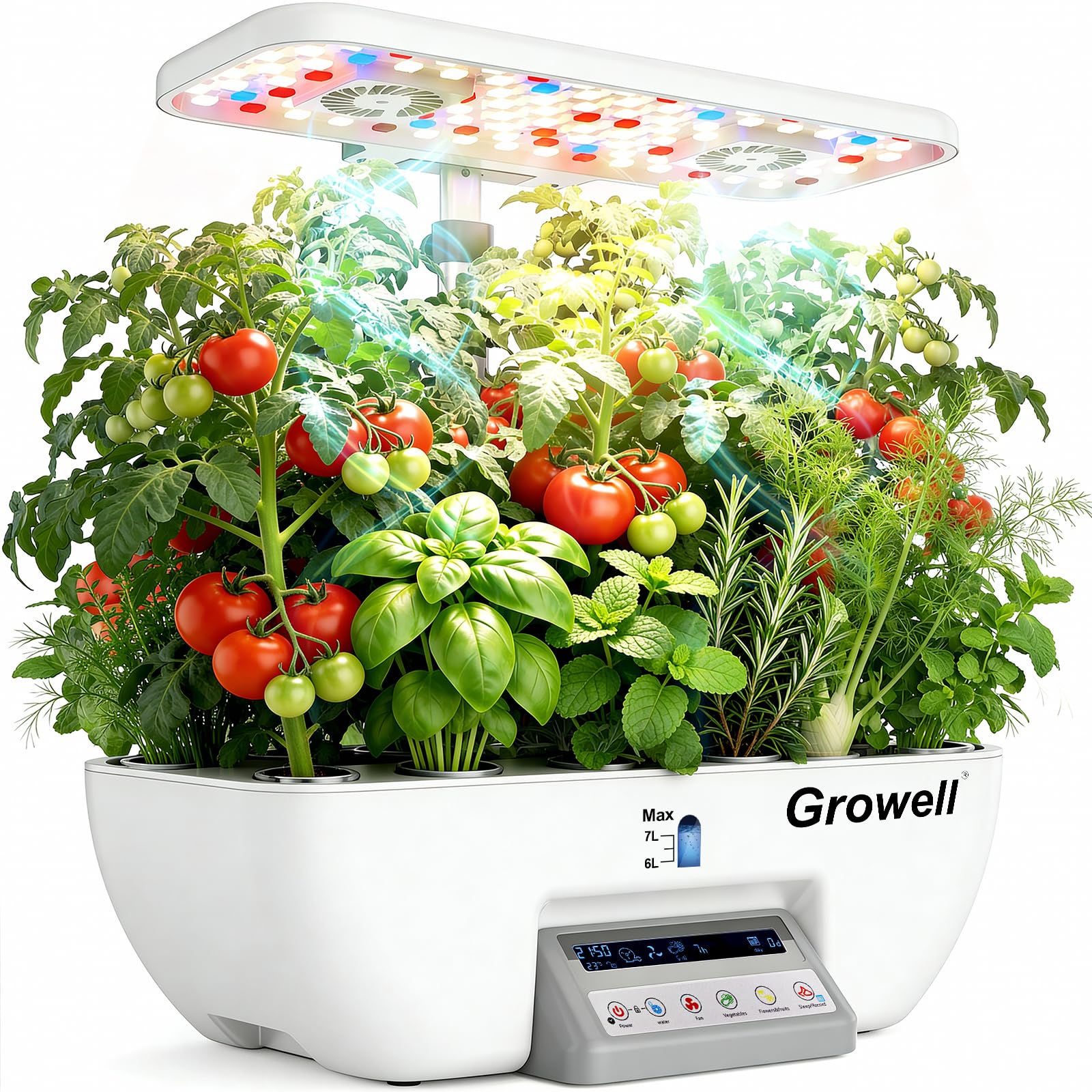 Growell front view of hydroponic system showing clean design and ready-to-grow convenience