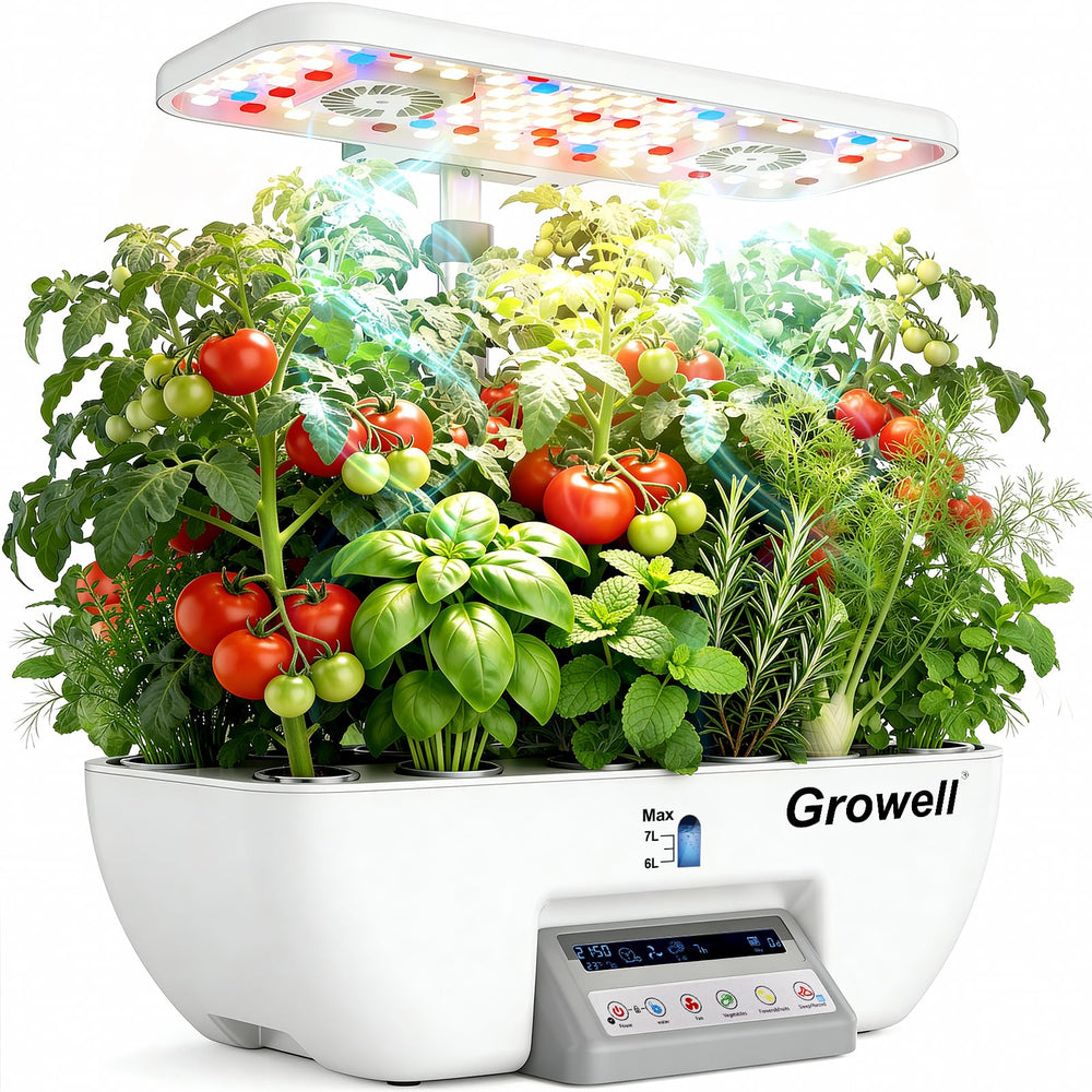 Growell front view of hydroponic system showing clean design and ready-to-grow convenience