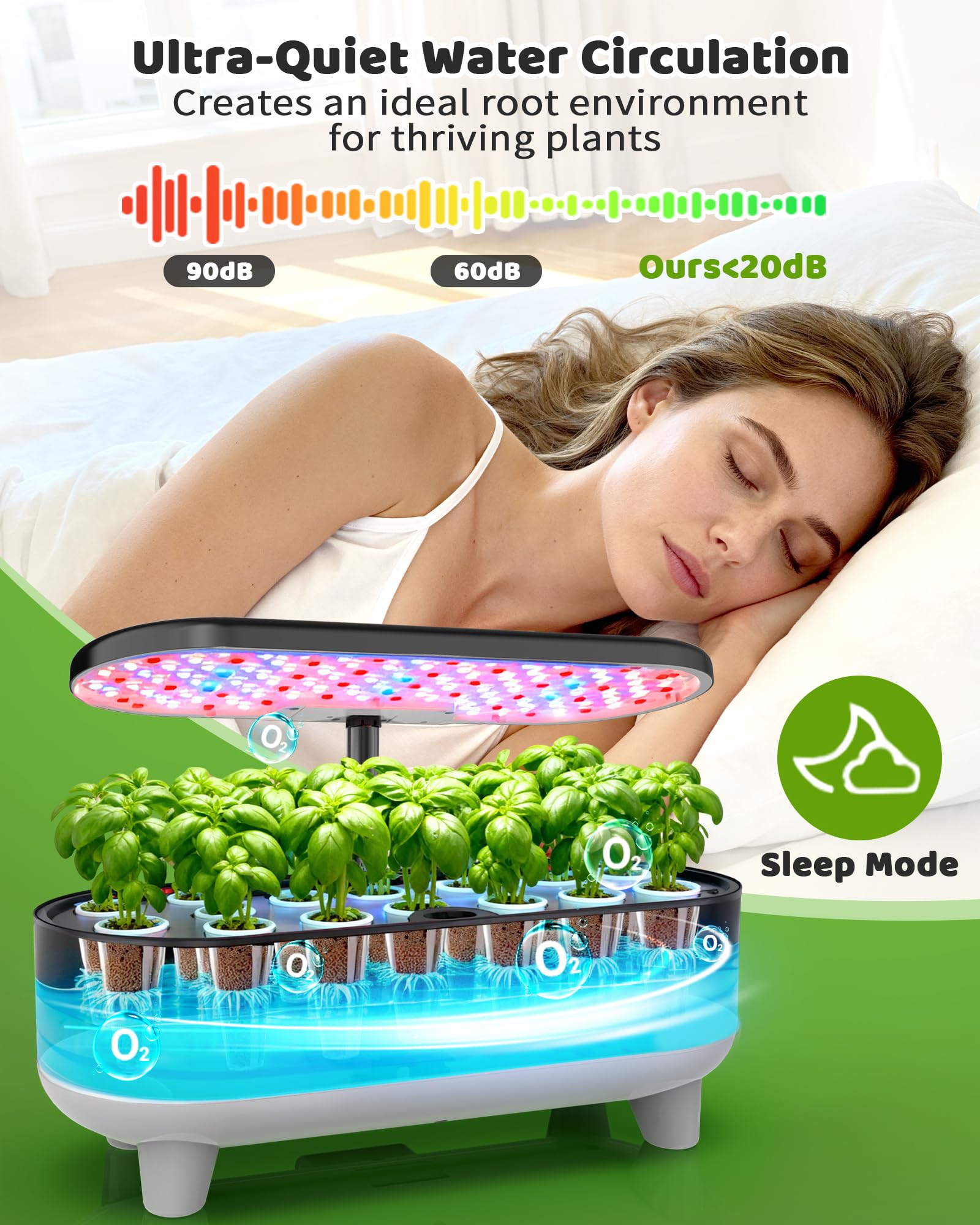 Growell placed on a kitchen countertop illustrating fresh herb production for cooking convenience