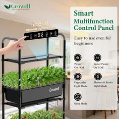 Growell planting pods top view with seedlings demonstrating organized planting layout