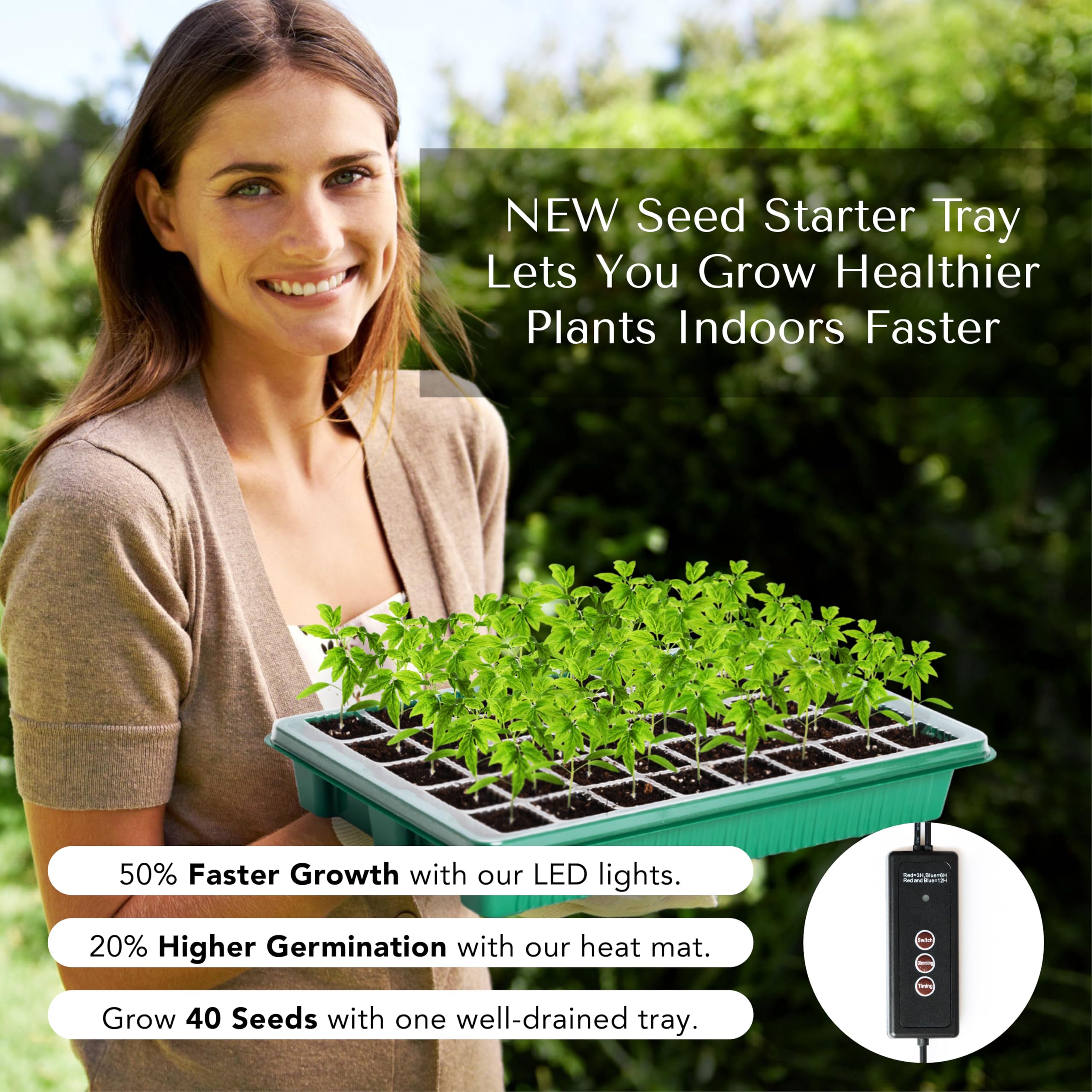 GROWFRIEND dual LED grow light close-up providing energy-efficient, full-spectrum benefit