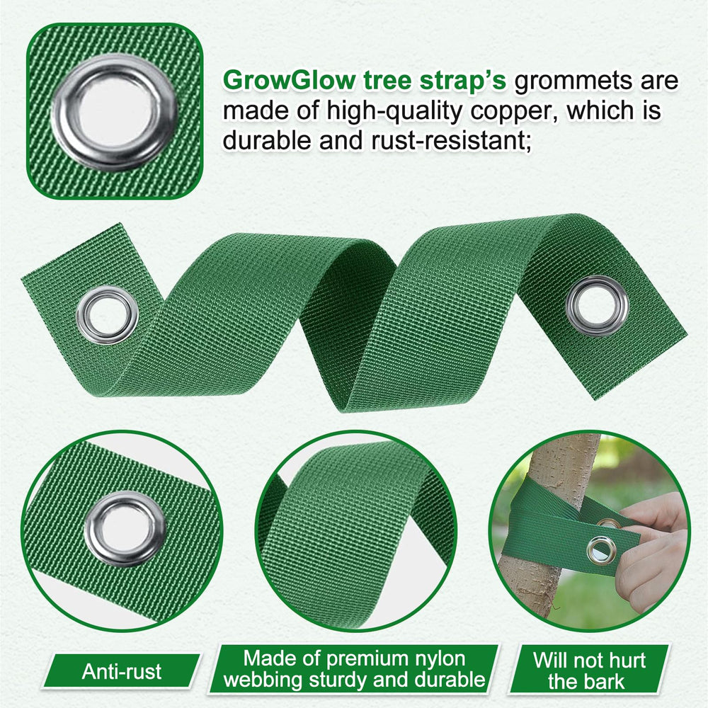 GrowGlow reflective 6mm rope uncoiled to show length and night visibility for safe guy lines