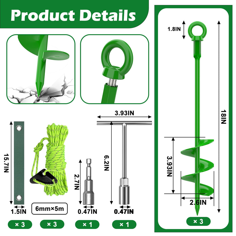 GrowGlow close-up of spiral stake threads highlighting chrome finish and superior soil grip
