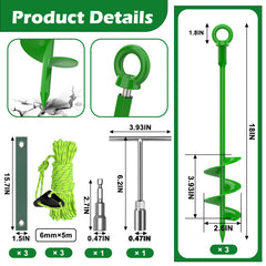 GrowGlow close-up of spiral stake threads highlighting chrome finish and superior soil grip