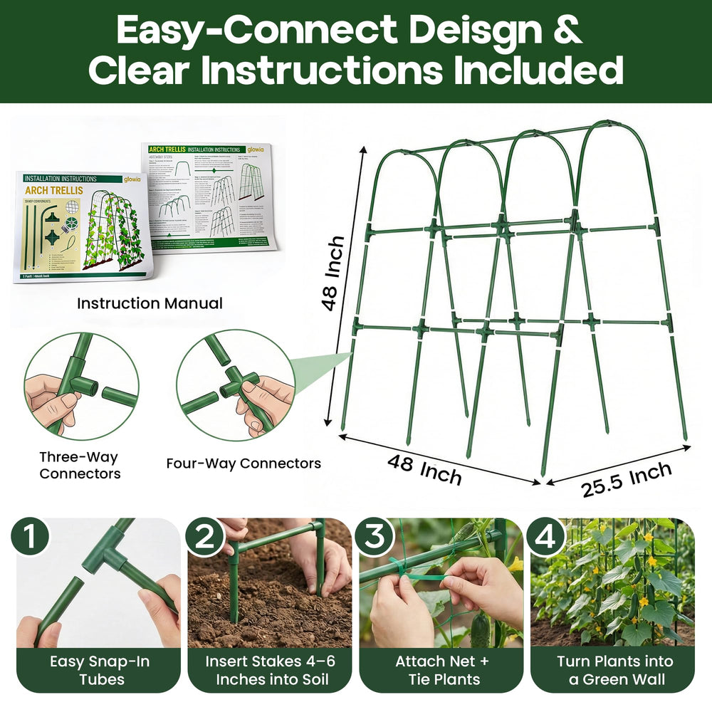 Growia laid-out parts for quick assembly highlighting tool-free setup