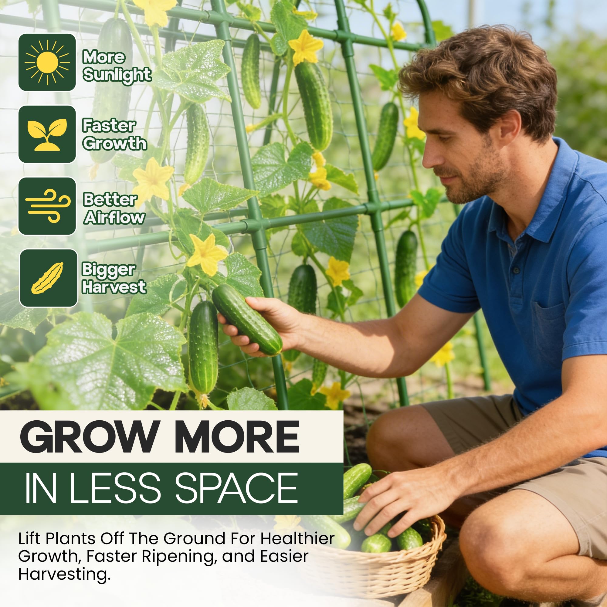 Growia included plant twist ties and cable ties for sturdy anchoring
