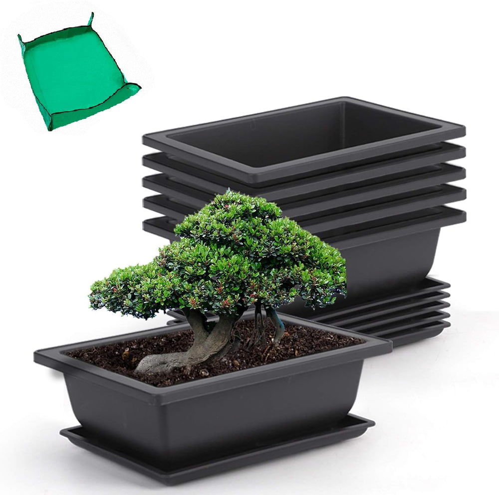 GROWNEER front view of six 9-inch pots showing complete set and tidy storage benefit