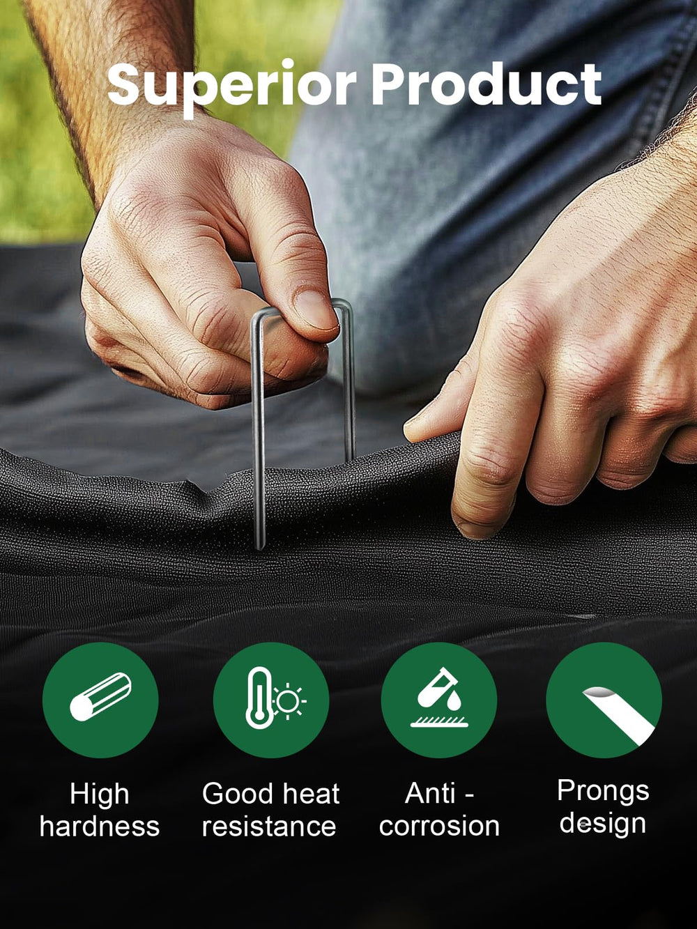 GROWNEER sharp tip detail enabling easier soil and fabric penetration