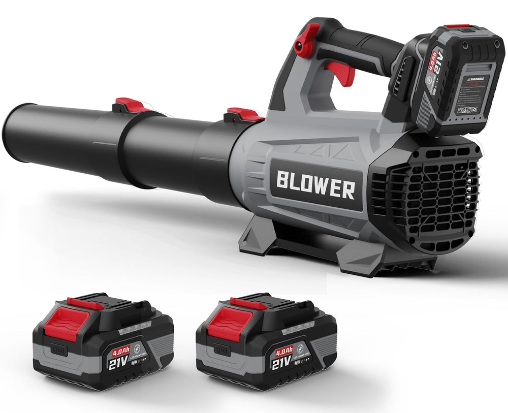 GROWORT front view of blower showing compact design and quick cleanup benefit