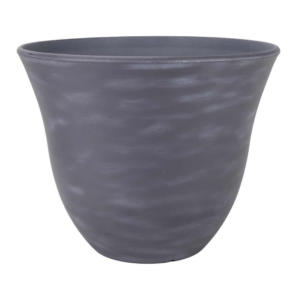 GROWSCAPE front view of zinc-look planter showing modern silhouette and curb appeal