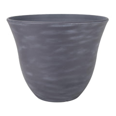 GROWSCAPE front view of zinc-look planter showing modern silhouette and curb appeal