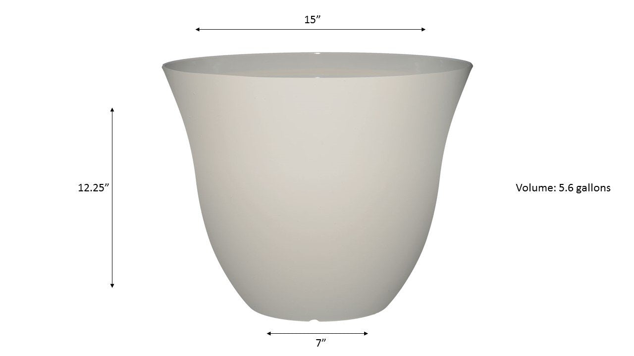 GROWSCAPE underside and label area showing resin construction and customizable drainage