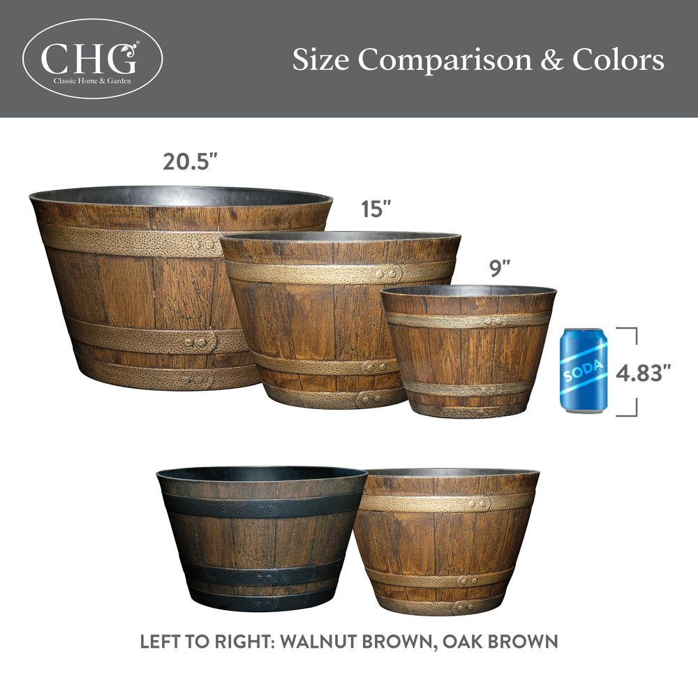 GROWSCAPE Jameson barrel styled in garden with flowers showing decorative versatility