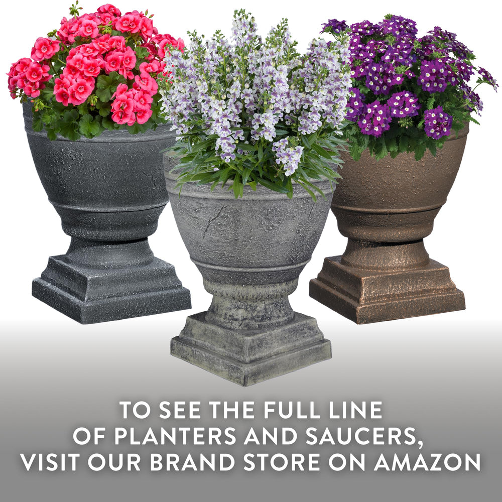 GROWSCAPE Spartan urn on porch with flowers showing timeless curb appeal