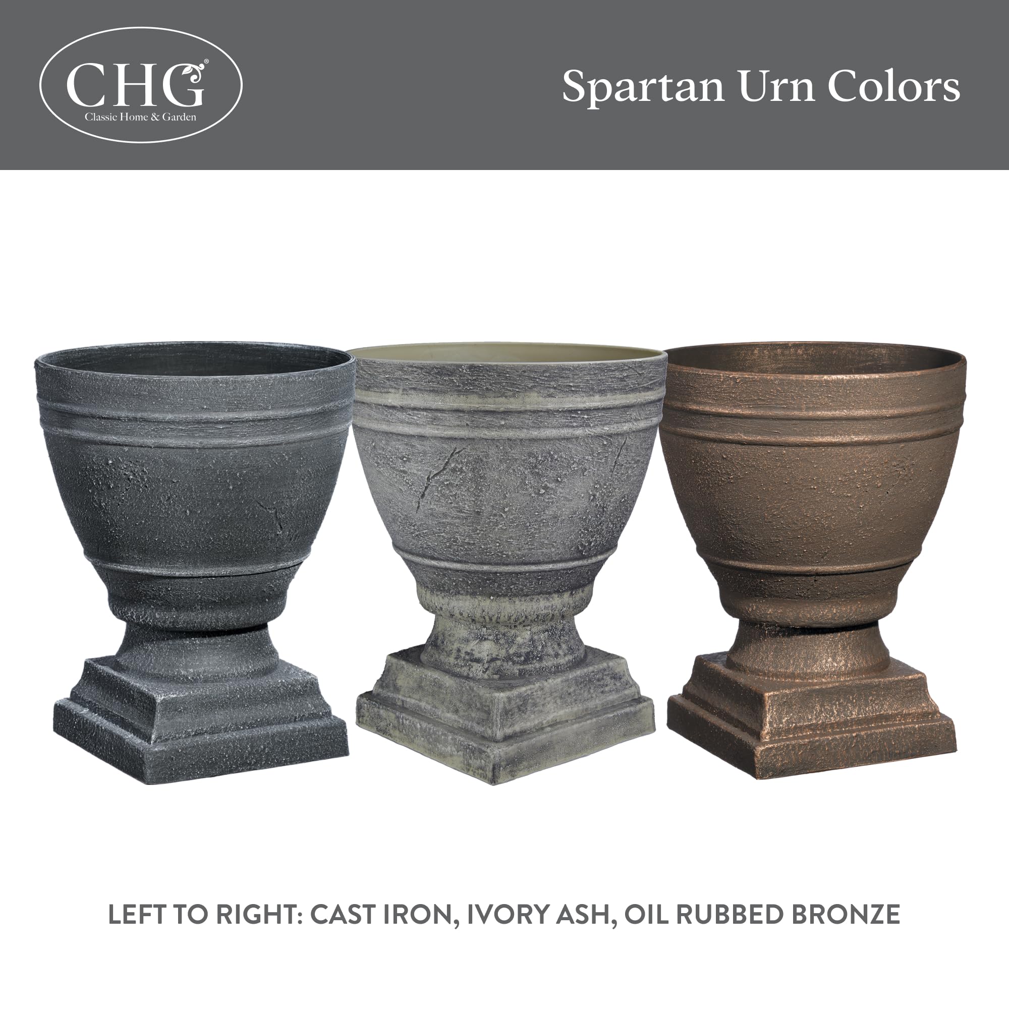 GROWSCAPE Spartan urn beside hand indicating lightweight portability and scale