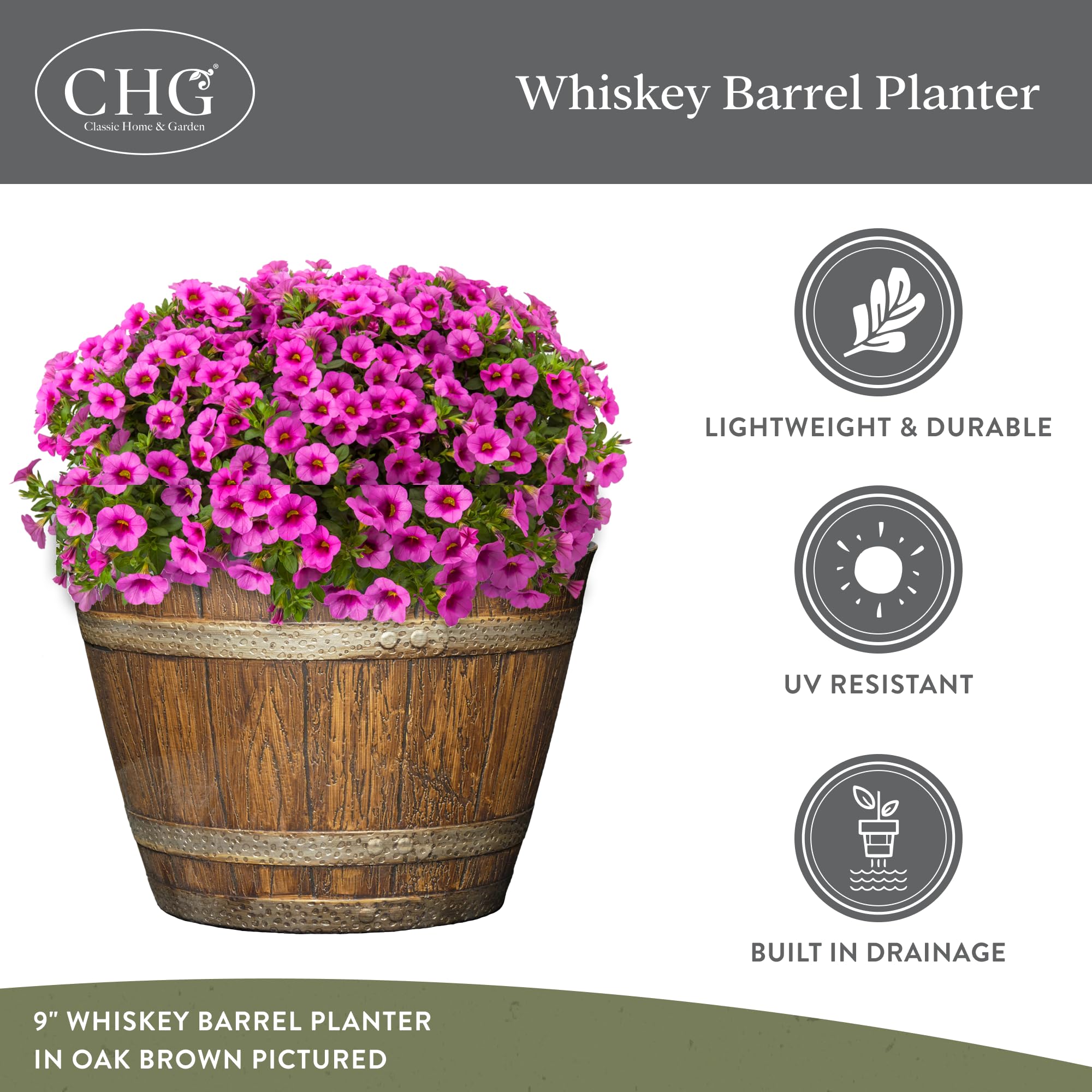 GROWSCAPE styled on a porch showing how the barrel brightens outdoor entryways