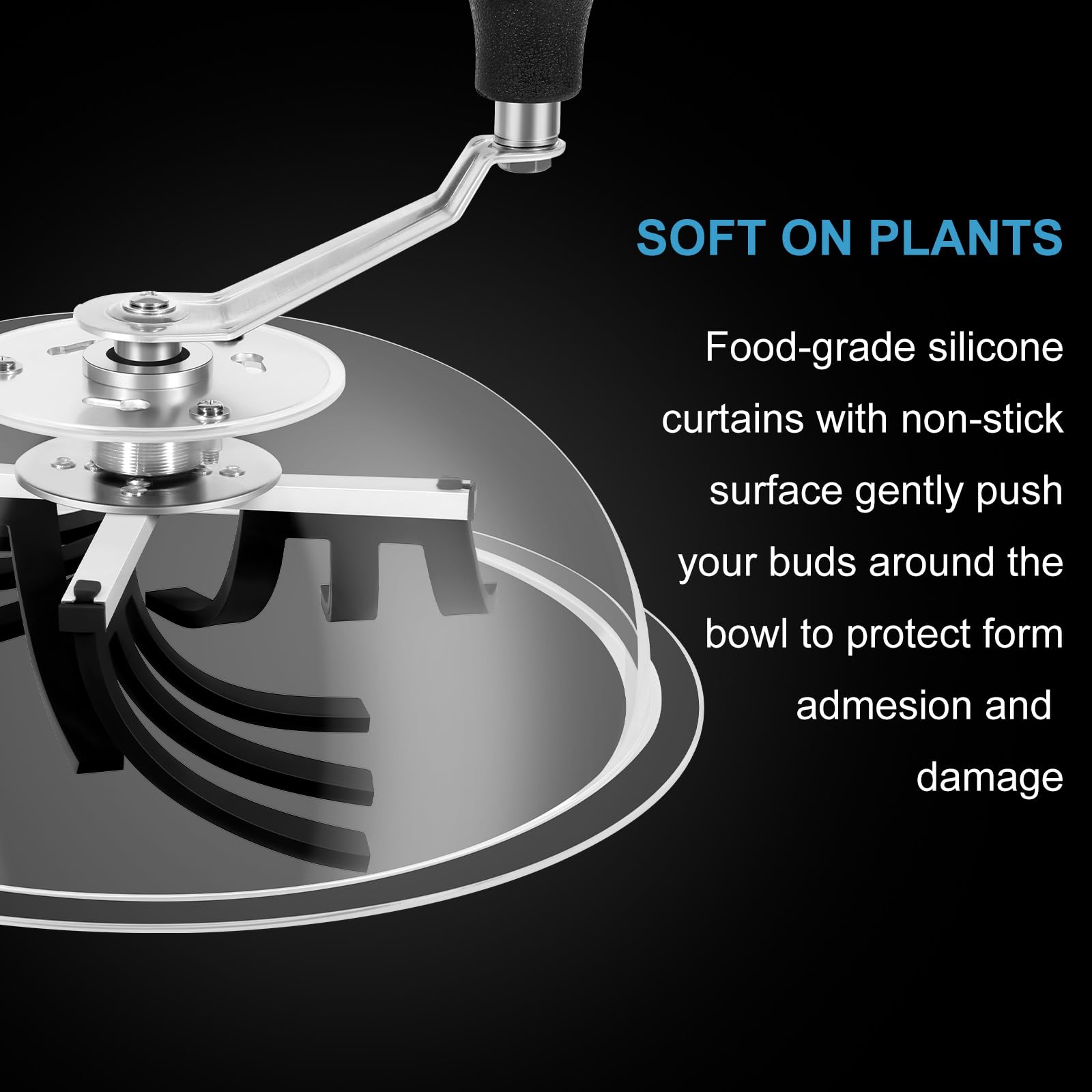 Growtent Garden metal gearbox exposed showing durable torque and long life