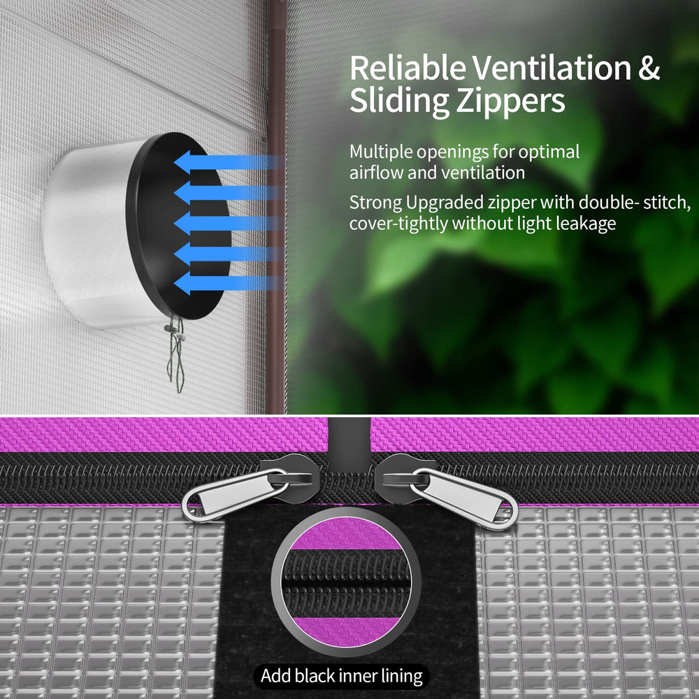 Growtent Garden double-layer observation door open for quick plant checks without disruption