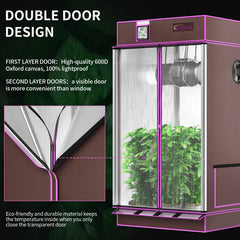 Growtent Garden reflective mylar interior improving light distribution and efficiency