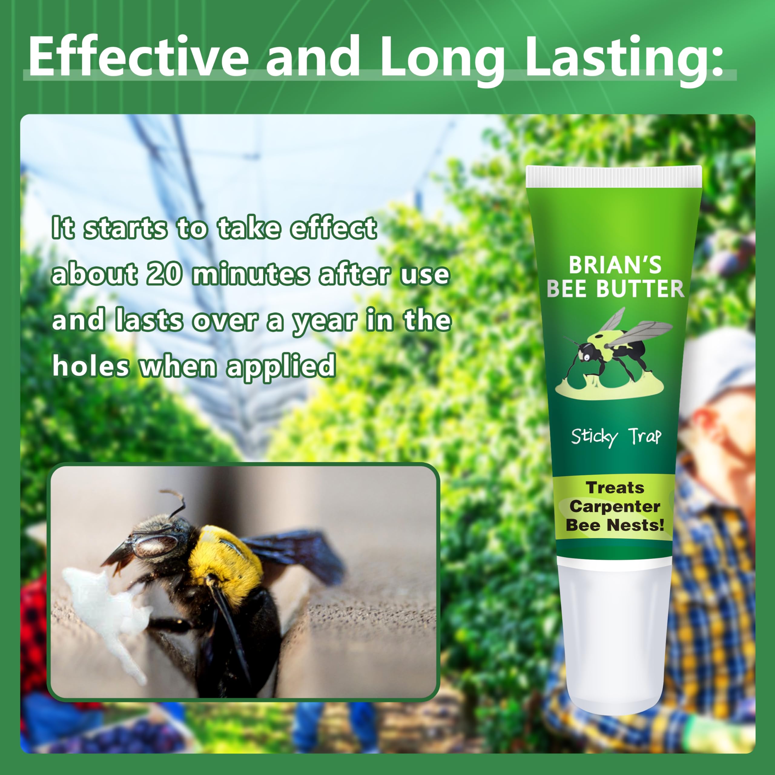 GRTRE bee butter applied to wood hole demonstrating targeted hole treatment