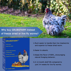 GRUBSFARM resealable bag open for easy dispensing and hygienic storage
