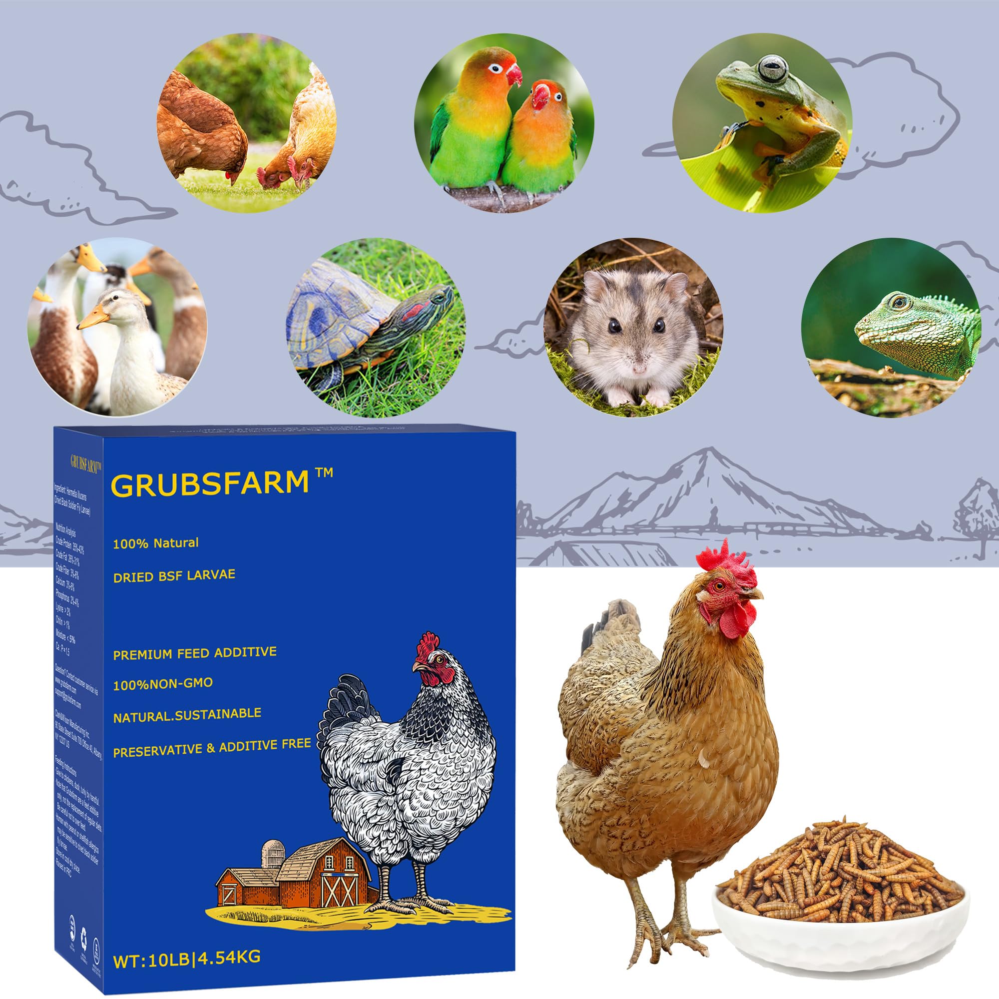 GRUBSFARM beside a ruler for size-scale comparison to measure portions