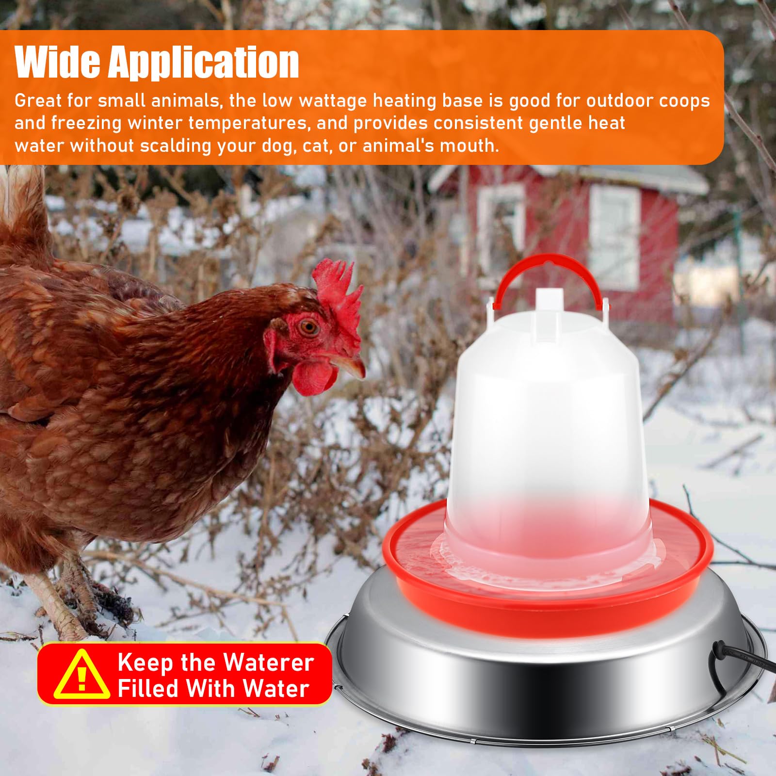 GSDOTZAP with 5 gallon waterer installed illustrating compatibility and thawed water access benefit