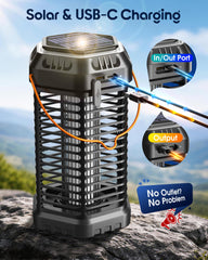 GTERT lantern mode lit at night providing bright campsite lighting