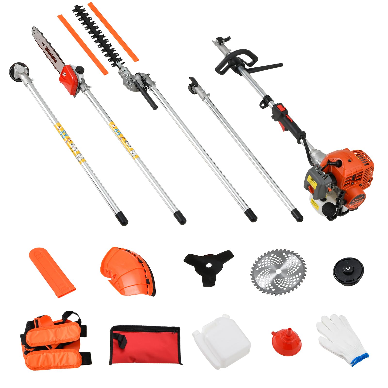 GTHAN STORE front view showing multi-function attachments and engine for versatile use
