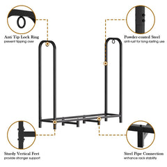 Gtongoko assembled rack loaded with logs demonstrating heavy-duty load support