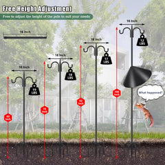 Gtongoko dual hooks holding two feeders to increase backyard bird visits