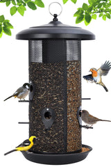 Gtongoko front view all-metal tube feeder showing durable hanging ring and capacity benefit