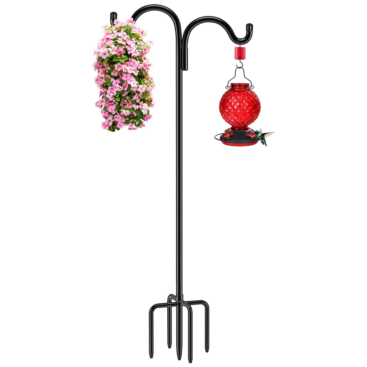 Gtongoko front view of double shepherd hook showing dual arms and finish, durable display