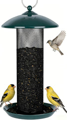 Gtongoko front view green tube feeder showing full capacity and hanging ring for easy setup