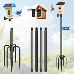 Gtongoko front view of assembled pole with mounted feeder showing stable display