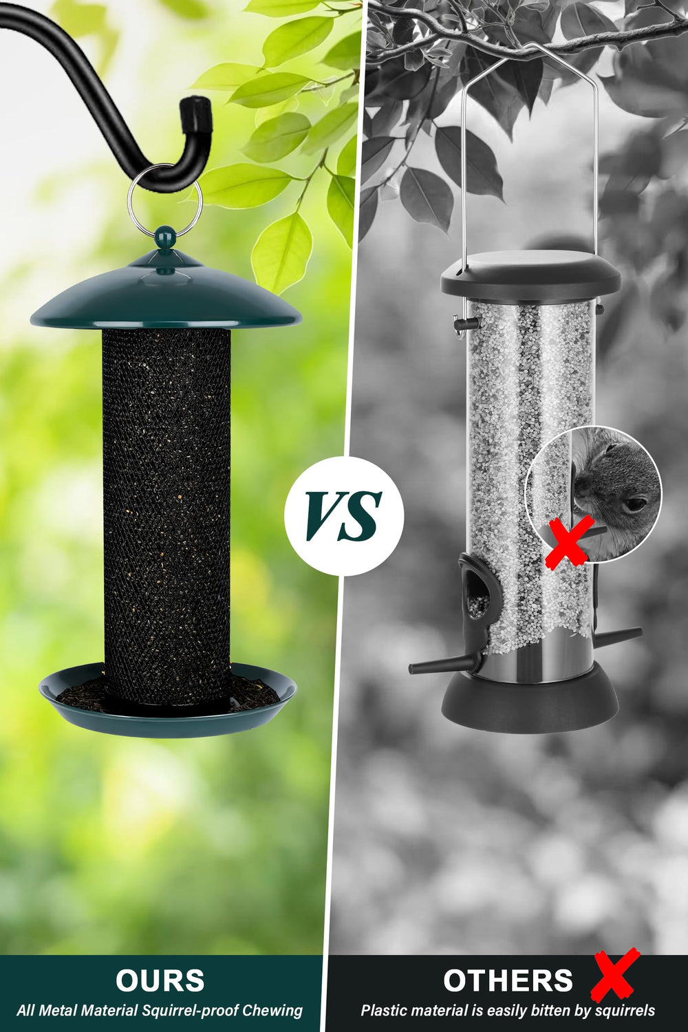Gtongoko feeder hanging in backyard attracting goldfinches and improving birdwatching
