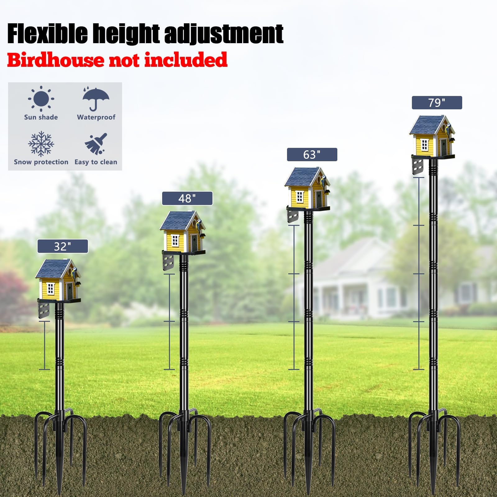 Gtongoko pole beside measuring tape showing 79 inch height benefit