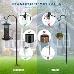 Gtongoko hook holding hummingbird feeder attracting birds to yard