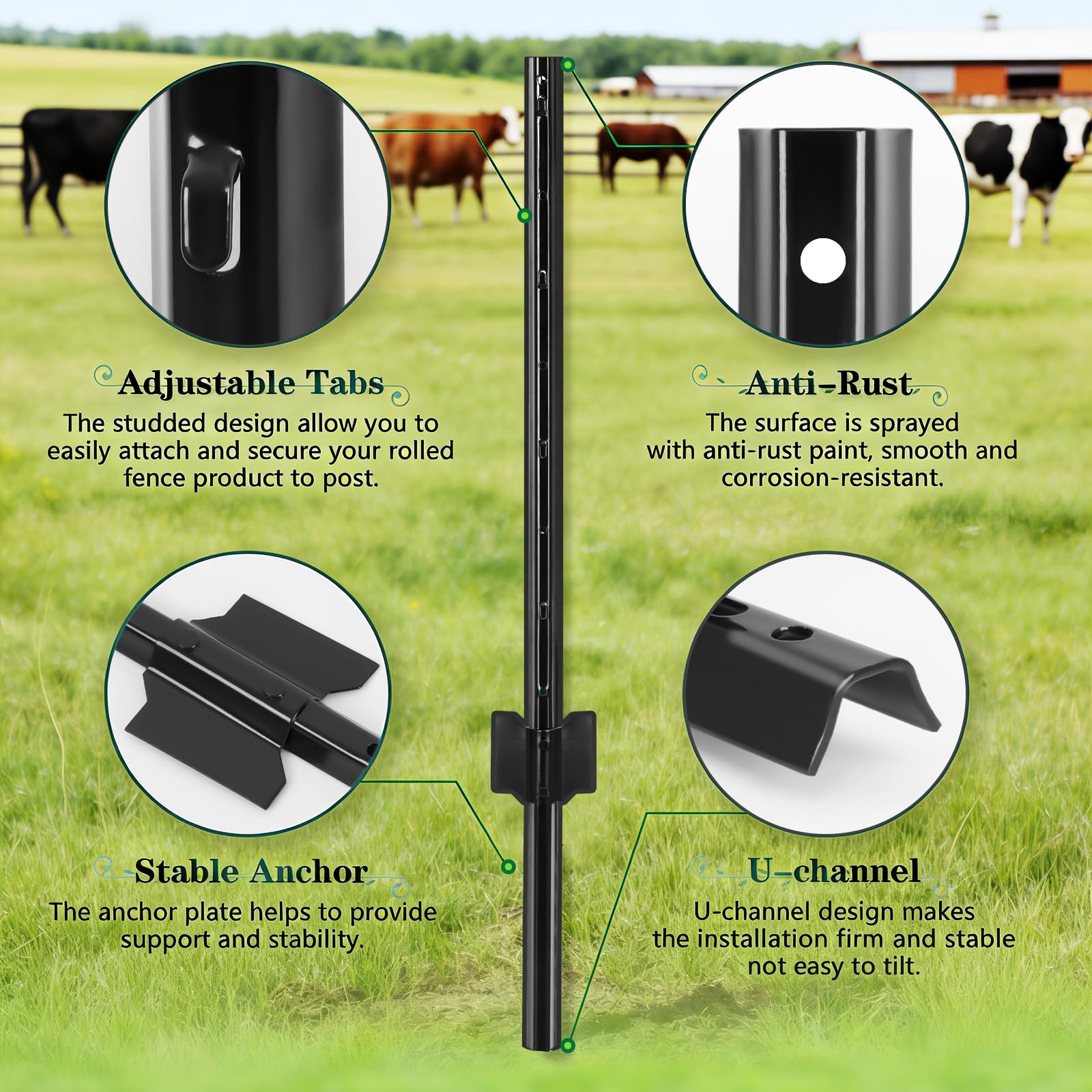 Gtongoko posts driven into soil illustrating stable in-ground installation benefit