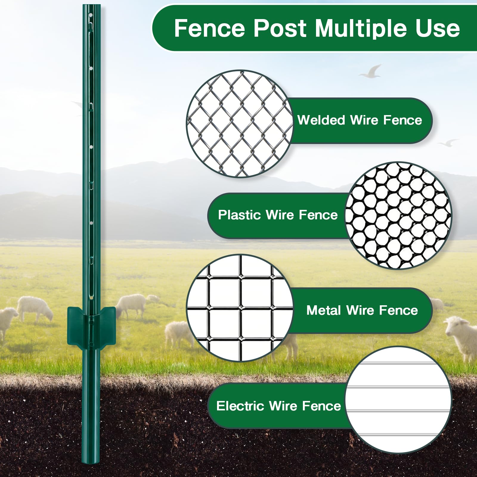 Gtongoko post installed beside garden bed showing stable garden protection benefit