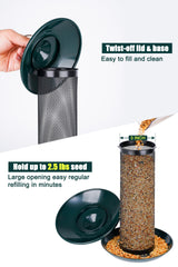 Gtongoko round seed tray with drainage holes offering stable perch and dry seed