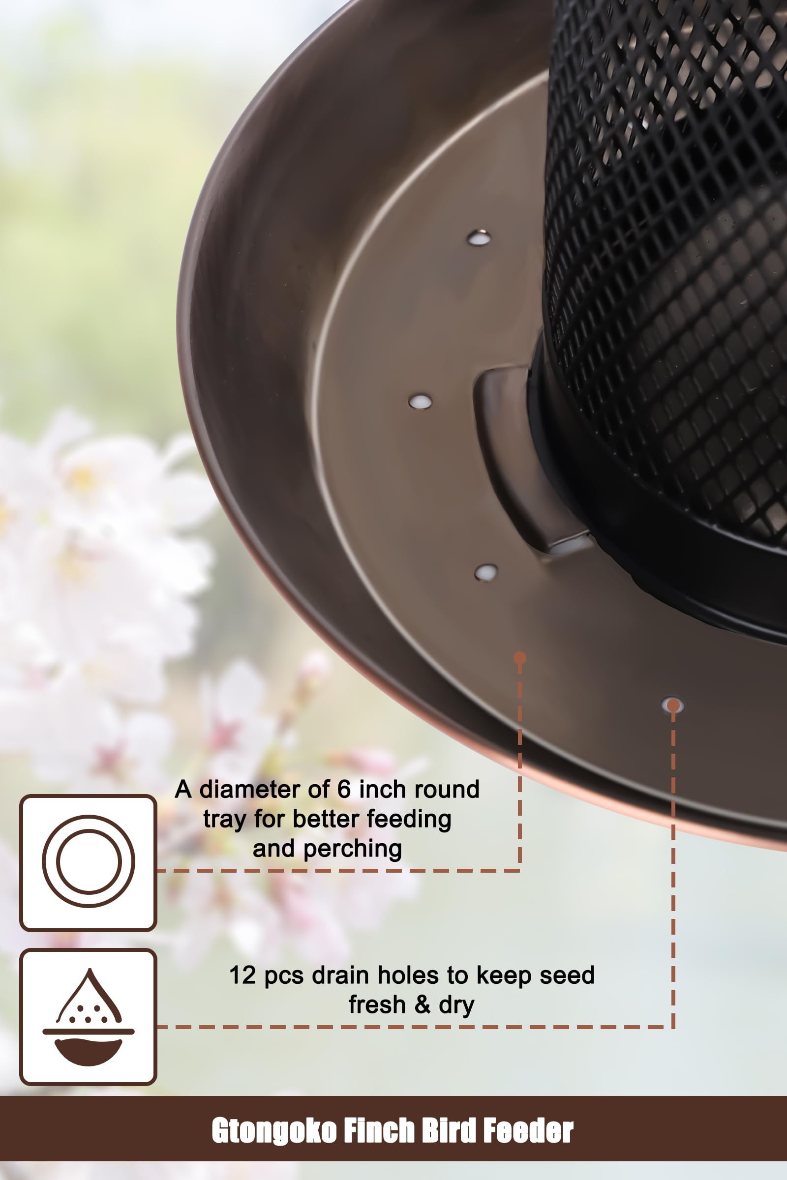 Gtongoko seed tray close-up with drainage holes offering drier seeds and easy cleaning