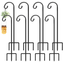 Gtongoko front view of eight shepherd hooks showing pack and finish for easy setup