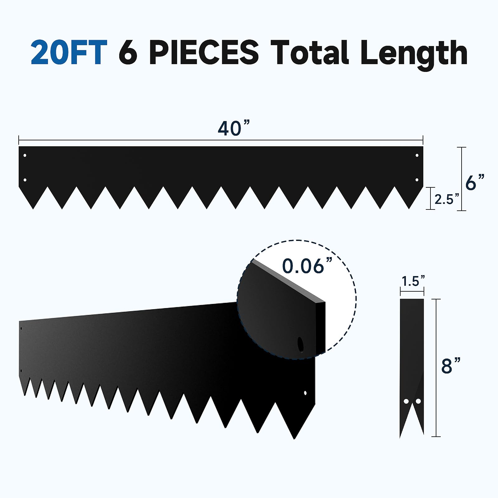 GTSABWAY closeup of serrated teeth on edging showing soil grip and stability benefit