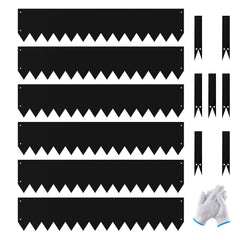 GTSABWAY front view of six steel edging strips showing kit components and length benefits