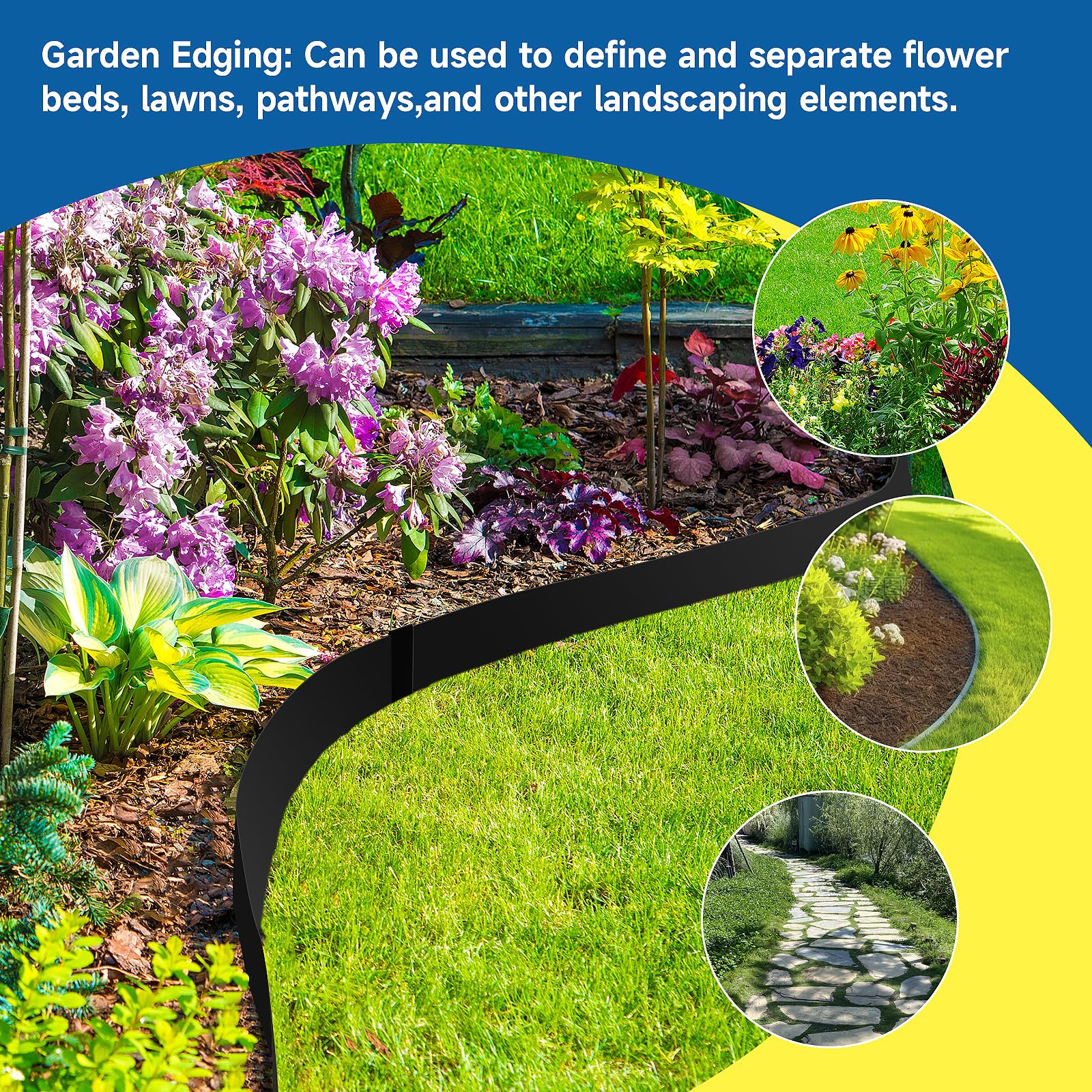 GTSABWAY lifestyle scene of edged pathway and beds showing professional finished look benefit