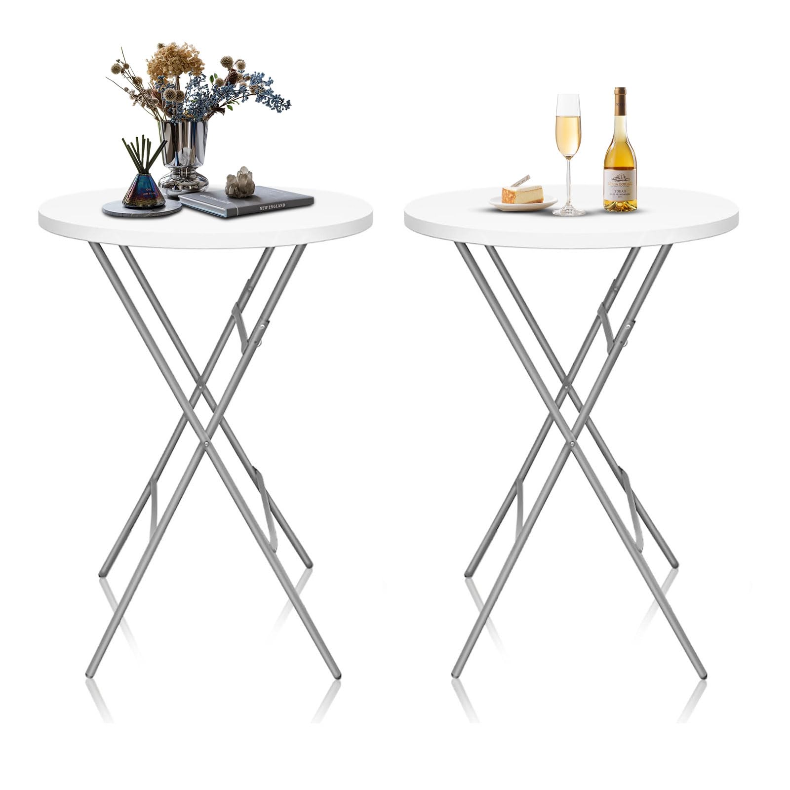 GUAGUA front view of assembled table showing clean white finish and benefit of neat appearance