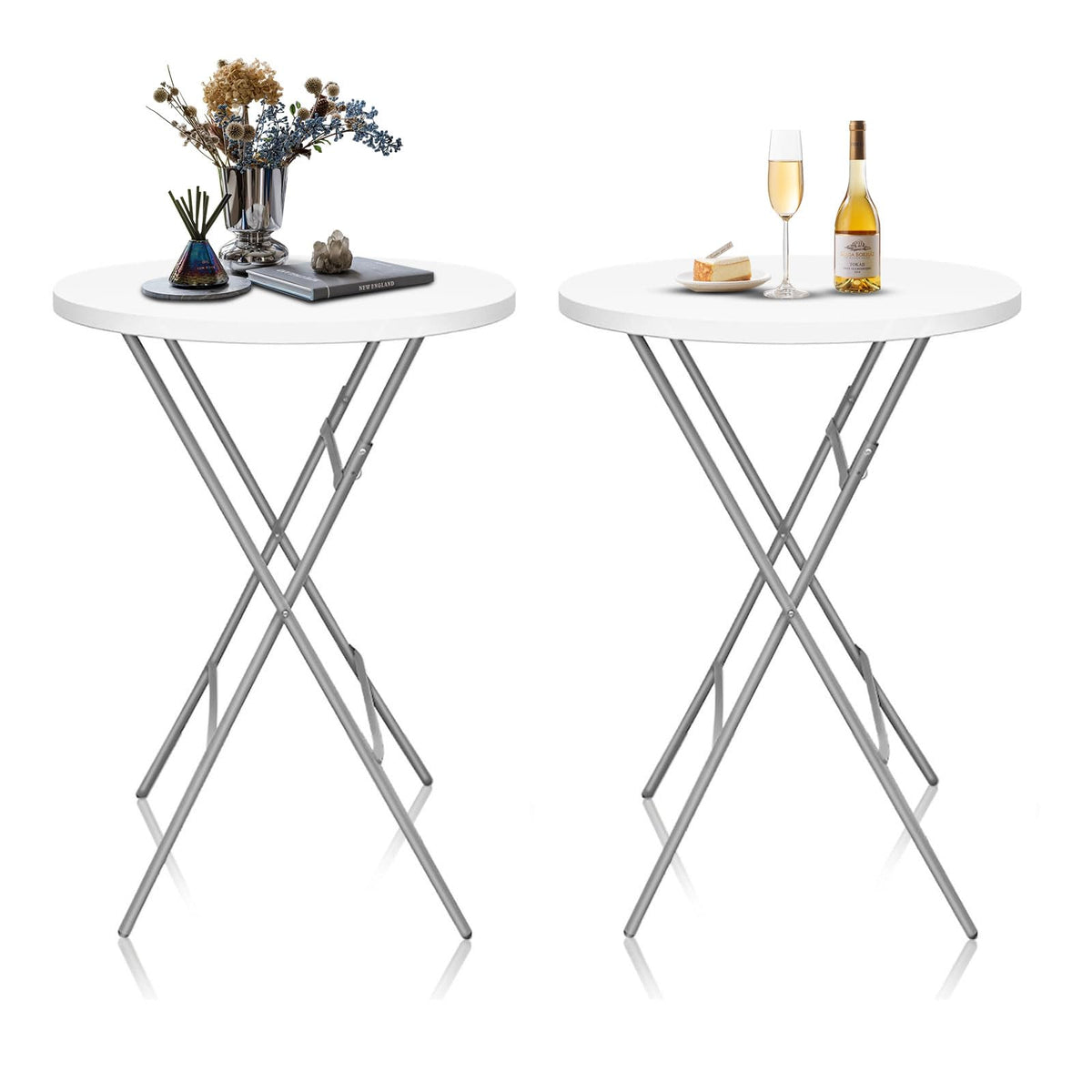 GUAGUA front view of assembled table showing clean white finish and benefit of neat appearance